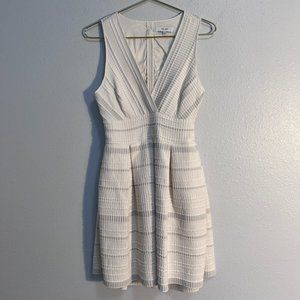 Reiss Maddox Fit And Flare Mini Skater Textured Dress